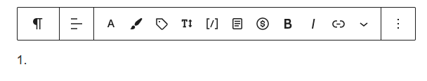 「1.」と入力された状態